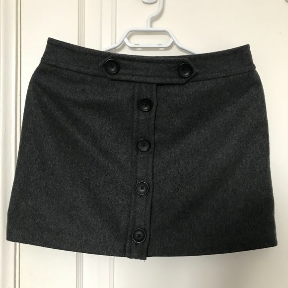 Gap Mod Charcoal Wool Mini Skirt - Picture 5 of 6